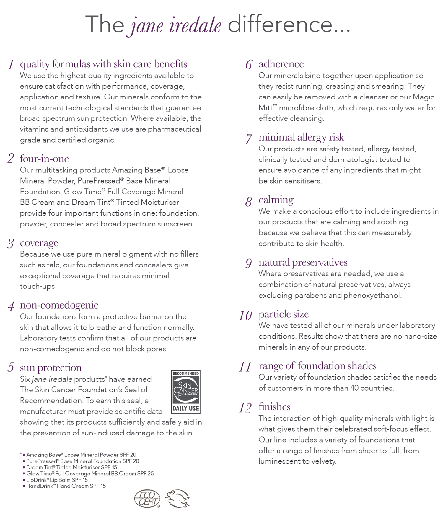 Jane Iredale Reasons